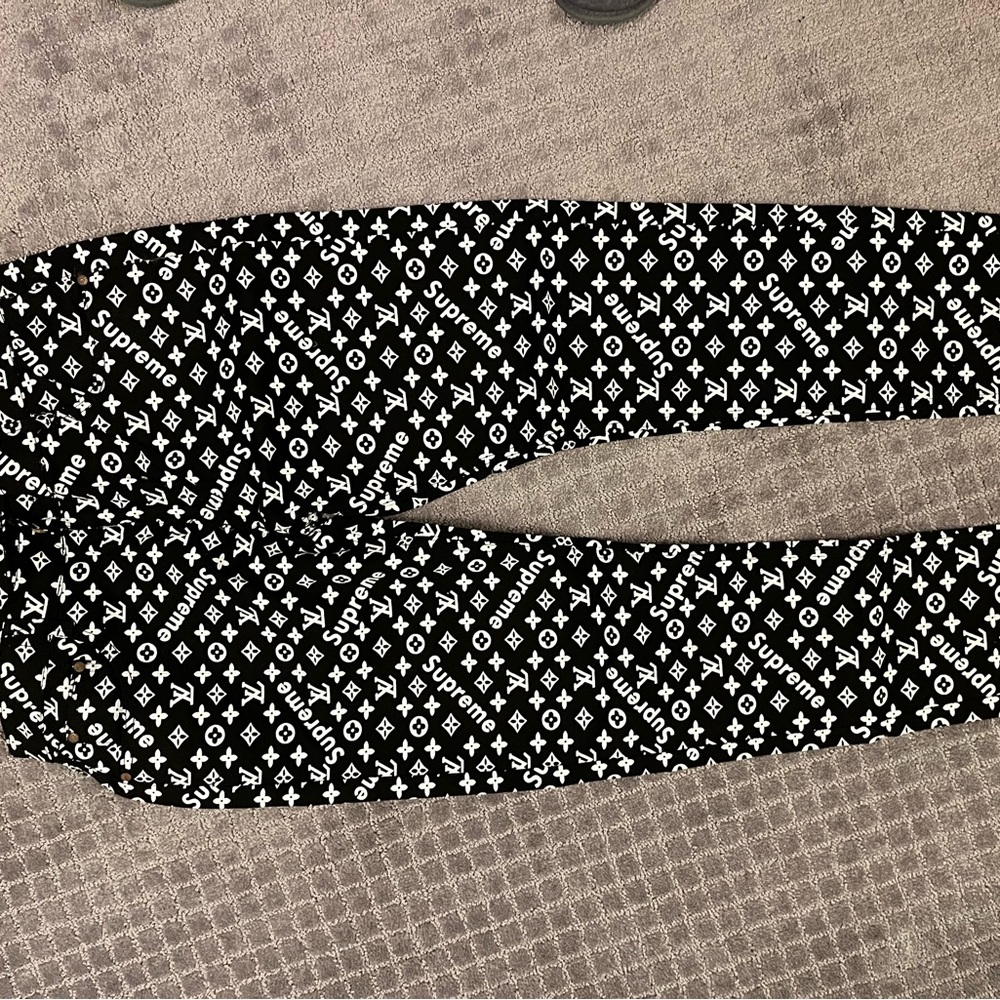 Louis Vuitton Monogram Black and White Men's Jeans